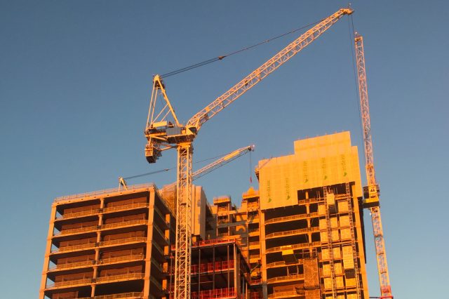 Construction site with crane