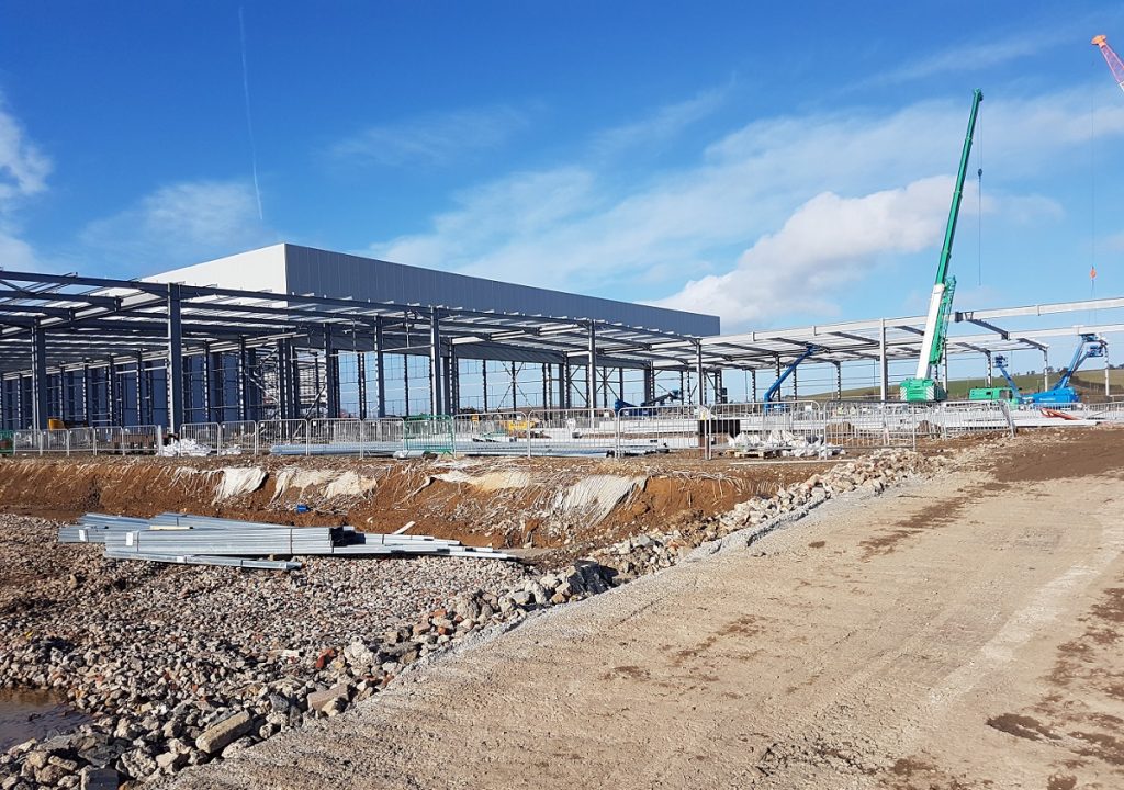 Aldi Retail Distribution Centre, Isle of Sheppey during construction