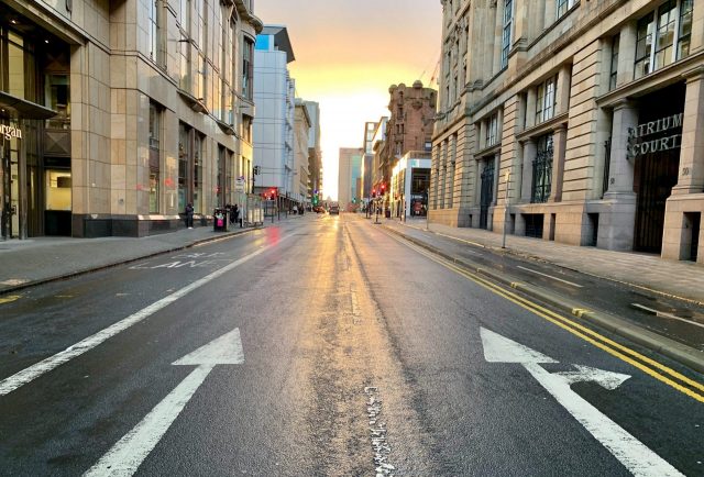 selective focus photo of concrete road