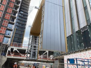 Steel frame with silver and gold cladding 